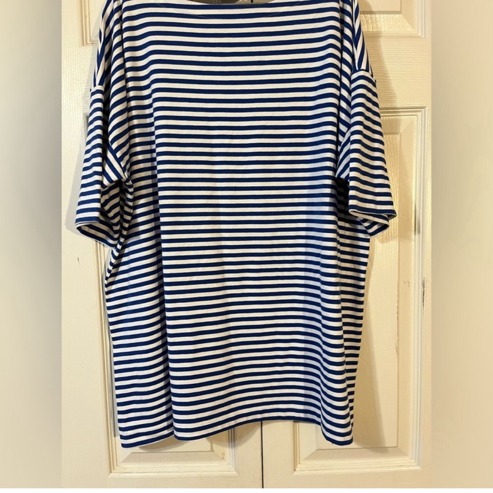 J.Jill Love Linen Embroidered Tunic Luxe Suprima Elbow Sleeve Tee(L) Boho Flowy - Picture 9 of 12